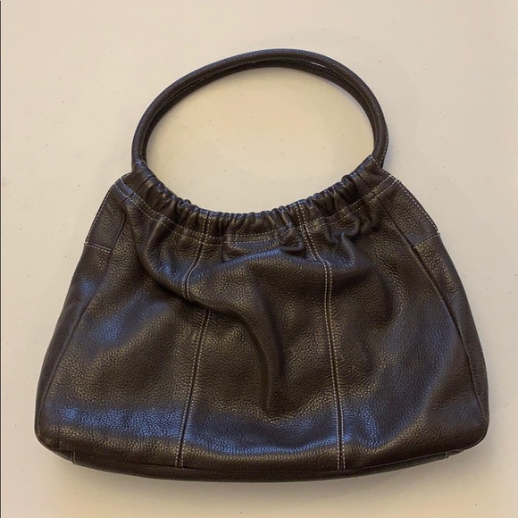 Vintage Ann Taylor Loft Brown Leather Hand Bag - Picture 2 of 8